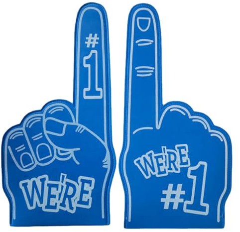 Sportschaum-Finger, universell, große Schaumstoffhand für Sport, Cheerleading, inspirierend, farbenfroh und bequem, Sportfan-Zubehör, Nummer 1, Schaumstoff-Fächer, Finger zum Jubeln Zorq
