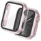 Tuocal 2 Stück Hard Hülle Kompatibel mit Apple Watch Series 9 Series 8 Series 7 41mm HD PC Vollständige Abdeckung Schutz mit Schutzfolie Cover Case Glas Schutzhülle für iWatch 41mm, Rosa