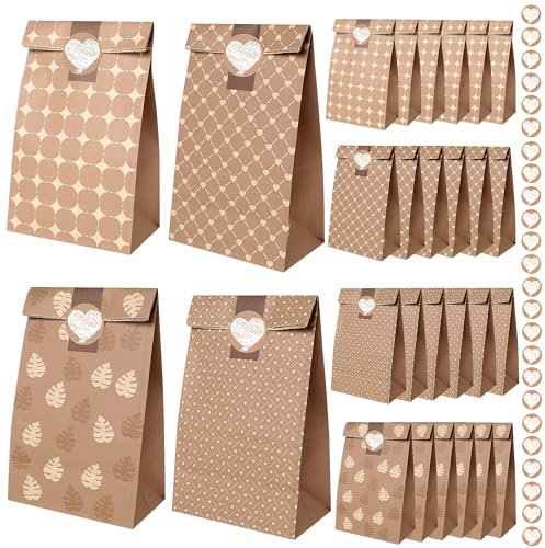 Romon Sacchetti Regalo, Buste Regalo da 24 pezzi con 24 adesivi per regali di Natale Bustine Regalo, Sacchetti Caramelle,Sacchetto Regalo Compleanno, sacchetti per matrimoni, ecc.