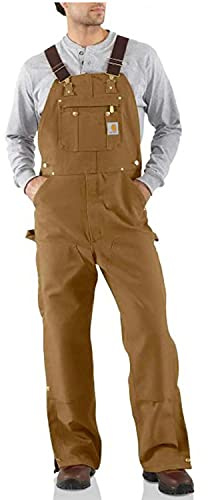 Carhartt Men's Loose Fit Firm Duck Bib Overall, Carhartt Brown, 34 x 34