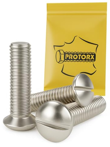 Vis Tete Fraisee Bombee Fendue M6 x 50mm : 20 Pcs Visserie Inox pour Ecrou Rondelle | Vis à Tête Fraisée Bombée Fendue Acier A2 | Metal Anti-Rouille - DIN 964 | Vis PROTORX