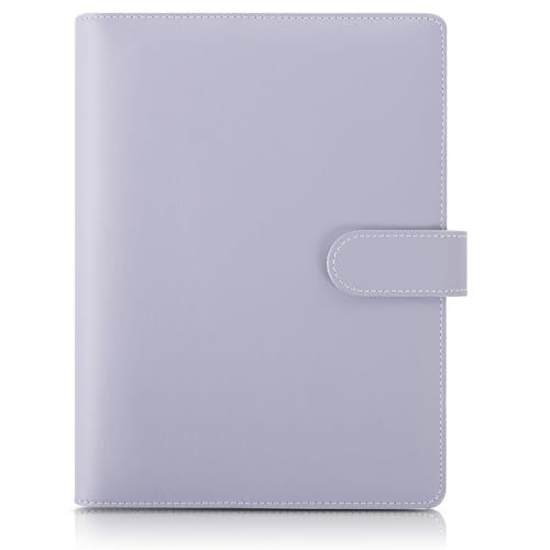SKYDUE A5 Binder - Ringbuch Aus Kunstleder, Nachfüllbar, Budget Binder, Notizbuch (Innenpapier Nicht Enthalten), Organizer Für Büro, Schule Und Reisearbeit (Violett)
