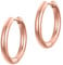 day.berlin Kleine Creolen Lola in Rosegold 18k vergoldet, Damen Ohrringe 17mm Durchmesser, 2mm stark aus 316L Edelstahl, nickelfrei und wasserfest