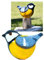 Midene Keramik Gartendeko für Draußen, Wetterfest, Handgefertigt - Garten Deko Keramik - Vogel Gartenfiguren & Gartenstatuen - Blaumeise/Meise