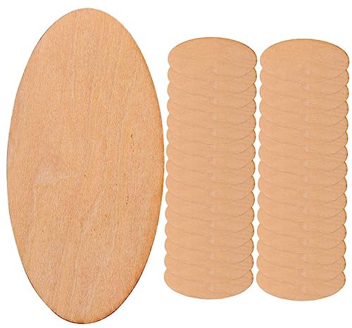 VILLFUL 50stücke Oval Holzornamente Unbehandelte Holzscheiben Für Bastelarbeiten Für Malerei Dekoration Und Individuelle