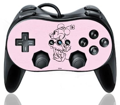 DeinDesign Skin kompatibel mit Nintendo Wii Classic Controller Pro Folie Sticker Minnie Mouse Offizielles Lizenzprodukt Disney