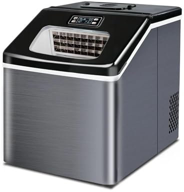 CCYENG Máquina para Hacer Hielo Comercial de 30kg, máquina para Hacer Cubitos de Hielo portátil para encimera doméstica, generador de Hielo eléctrico con Ventana Trans