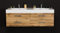 Quentis Badmöbel Doppelwaschplatz ZENO Breite 140 cm, Eiche Natur, 4 Schubladen, Unterschrank montiert (140 cm)