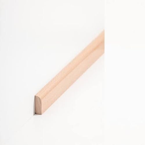 Abdeckleiste Massivholz 8 x 22 x 2000 mm Massivholz Buche zum Kleben, Clipsen, Schrauben & Nageln Sockelleiste by PROVISTON 20 Meter | 10 Stück