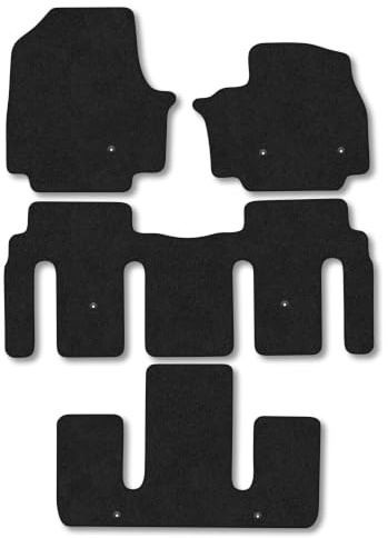 Fits Kia EV9 (2024+) [6 Seat] Carpet Car Mats | Black Edge Trim Tailored Fit Floor Mats Full Coverage Protection Accessories Easy Clean Anti Slip Made in the UK