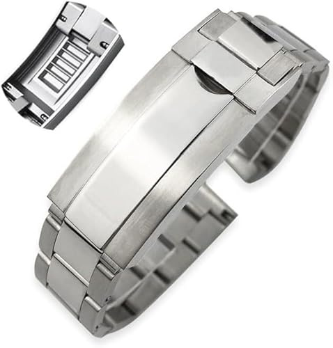kongsou 20 mm 316L-Armband aus massivem Edelstahl für Rolex Submariner Daytona Date-Uhrenarmband mit Schiebeverschluss(Sub Glossy)