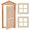 AHANDMAKER 3 Pcs 1: 12 Dollhouse Miniature Door Windows, Dollhouse Miniature Unpainted Furniture for DIY 1: 12 Dollhouse Furniture Craft Decoration Accessory Supplies