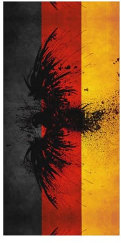 Cmagnifico Strandtuch, Deutschland-Flagge, Adler, Badetuch, Pool-Handtuch, ideal für Fitnessstudio, Schwimmen, 80 x 160 cm