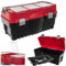 KADAX Werkzeugbox, 53 x 26 x 27 cm, Werkzeugkasten mit Tragegriff und Verschlüssen, Werkzeugkoffer zur Aufbewahrung von Werkzeugen (Rot)