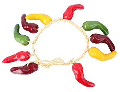 Cabilock 2stücke Hängende Künstliche Peperoni Deko Bunte Paprika Girlande Für Realistische Wohnaccessoires Foto-Requisiten Und Festdekoration Für Zuhause Restaurant Und Kindergarten