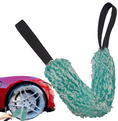 Dreuhuing Mikrofaser Felgenbürste Extra Dünn, Felgen Bürste, Schonende Reinigung Bis Tief Ins Felgenbett, Langer Griff Felgenbürste, Soft Auto Felgen Bürste, Auto Radwaschtuch, Felgenreinigungsbürste