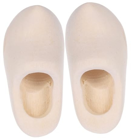 AUTSUPPL 1Paar Mini Holzschuhe DIY Unvollendete Holzschuhe für Puppenhaus Dekor Miniatur Klompen Schlüsselanhänger für Bastelarbeiten und Mini Haus Gestaltung