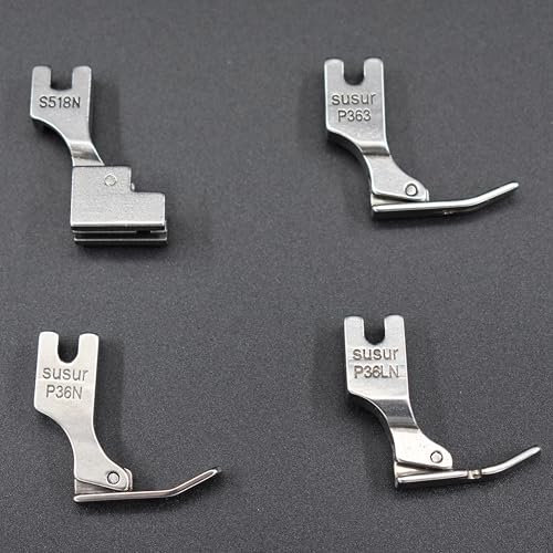 Azatemgo Lot de 4 Pied presseur à Coudre Industriel,pour Machines à Coudre industrielles,Compatible avec Brother, Consew, Singer, Juki et Plus Encore(P36N+P36LN+P363+S518N)