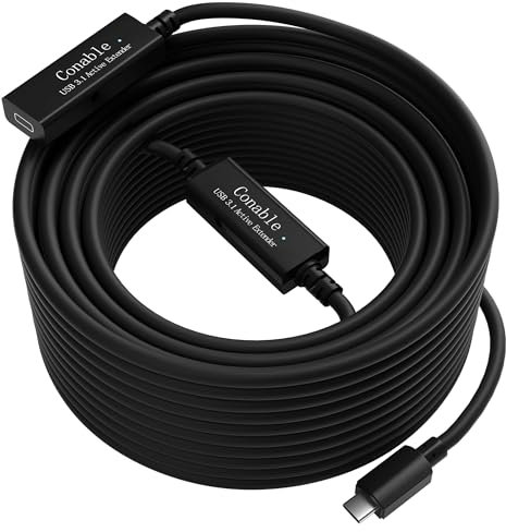 Active USB C Extension Data Cable 35FT, 5Gbps Data Transfer, USB 3.1 Type-C Extender Cord, USB-C Male to Female Cable, Built-in Smart Chip, High Speed-(Data Cable, Not for Charging/Audio/Video Cable)