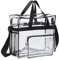 Cosswe Transparente Tragetasche,PVC Clear Bag wasserdichte Kosmetik Aufbewahrungstasche Stadium Approved Durchsichtige Tasche Klar Reisetasche für Arbeit, Sportspiele und Konzerte