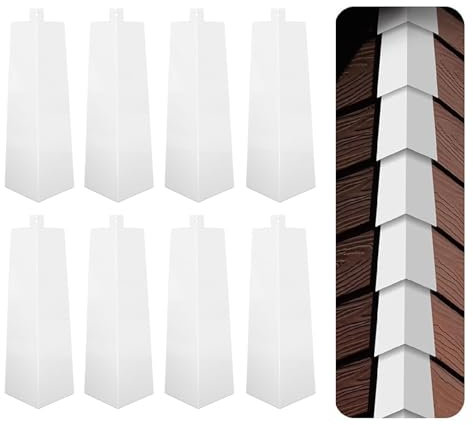 8 Stück Aluminium Verkleidungsecken, Weiße Außenverkleidungs Eckkappen mit Metallnägeln, Glatte Verkleidungs Aluminium Eckverkleidung, Eckschutz für Außenbereich von Mobilheimen