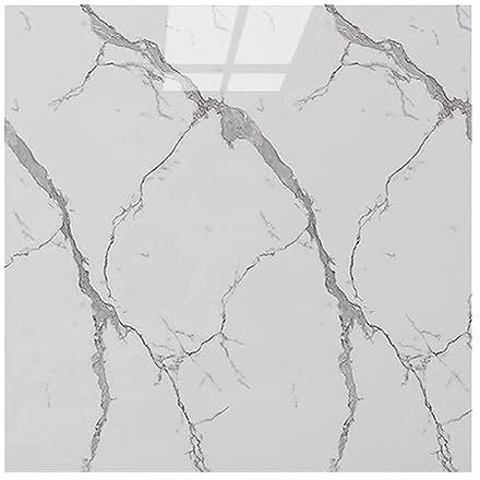 Self Adhesive Floor Tiles, 22 Pcs 30cmx30cm Peel and Stick PVC Floor Tiles, 2.5mm Thickness Waterproof Marble Effect Flooring Tiles Covers for Bathroom Kitchen Living Room (Ivory White)