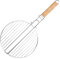 Fusion Food Grill Basket Stainless Steel Barbeque Grill Basket Mesh Non Stick With Ergonomic Detachable Wooden Handle Ring Lock Heat Resistance Grill For Outdoor Camping Travel (26.5x52cm-Round)