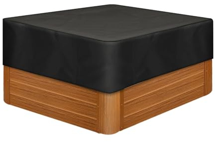 Housse de Protection pour Bain à Remous de Jardin | Imperméable Couverture de Piscine Carrée pour Patio Extérieur | Extérieur Carré De Couverture De Spa (Noir,260x160x20 cm)
