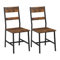 Klihome Esszimmerstühle 2er Set, Küchenstühle, Wohnzimmerstühle, mit Metallrahmen, ergonomischer Stuhl,für Küche Wohnzimmer Balkon, Industriestil, Rustikales Braun, K0027EZS-2