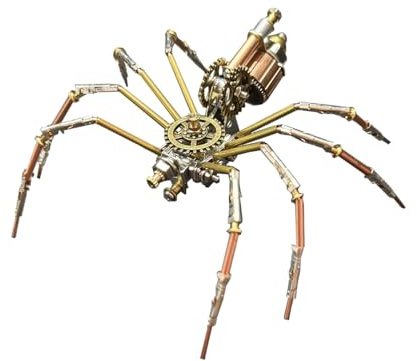 Trekido Mechanisches 3D-Insekten-Bausatz aus Metall, Steampunk, mechanisches Spinnen-Modell, DIY-Montage, Ingenieurmodell, kreatives Geschenk für Insekten-Enthusiasten und Ornament-Kollektion, 110