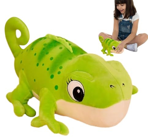 Generisch Chamäleon Plüschtier 30CM Eidechsenpuppe Weiche Chamäleon Kuscheltier Simulation Echse Stofftier Süßes Cartoon Chamäleon Puppe Perfekte Spielgefährten Geschenke für Kinder