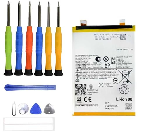 ERYNK QC50 Replacement Battery Compatible with Motorola Moto Edge 50 Fusion XT2429 Replacement Battery with Tool Kit