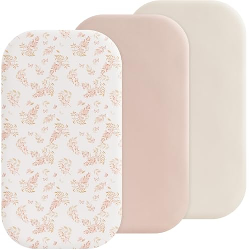 Susurration Lot de 3 Draps Housses Cododo 50 x 90cm Microfibre Respirants Élastique Bébé pour Poussette lit d'appoint lit de Bébé (Rose orangé)