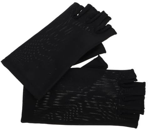 NOLITOY Schwarze UV Handschuhe aus Elastischen Fasern und Atmungsaktivem Material Maschinentrockbar Vielseitig für Outdoor Sport und Gel Maniküre Geeignet