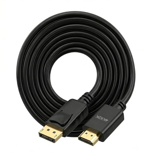 Xevtrak Câble Adaptateur DisplayPort vers HDMI 4K, Adaptateur Unidirectionnel DP vers HDMI, Cordon Vidéo DisplayPort Et Connecteur Vidéo HDMI, Câble PC vers Vidéoprojecteur HDMI 1.8 Mètre