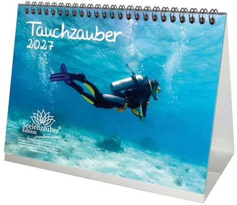 Tauchzauber DIN A5 Tischkalender für 2027 Unterwasser und tauchen - Seelenzauber