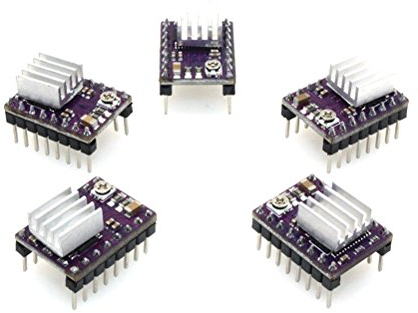 UEETEK 5 Stück DRV8825 Schrittmotor Treiber Modul 4-Layer mit Mini Kühlkörper für 3D-Drucker