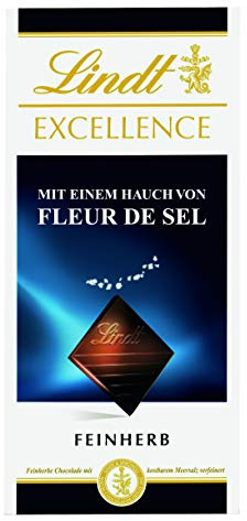 Lindt EXCELLENCE Fleur de Sel, feinherbe Schokolade mit Meersalz, 5er Pack (5 x 100 g)