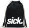 Kiwistar - Turnbeutel - schwarz - Sick - Leider geil - krank - crazy - Fun Rucksack Sport Beutel Gymsack Baumwolle mit Ziehgurt