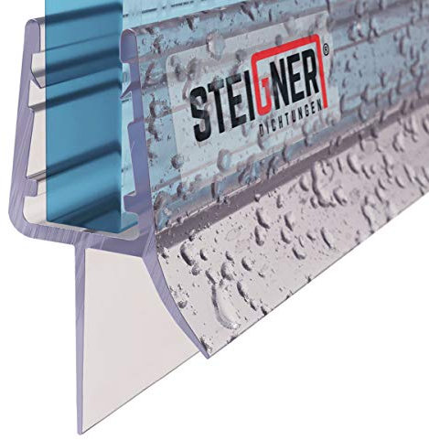 STEIGNER Joint de douche pour paroi en verre, 90cm, vitre 7/8 mm, joint d'étanchéité PVC droit pour les cabines de douche réctangulaires, UK33-08