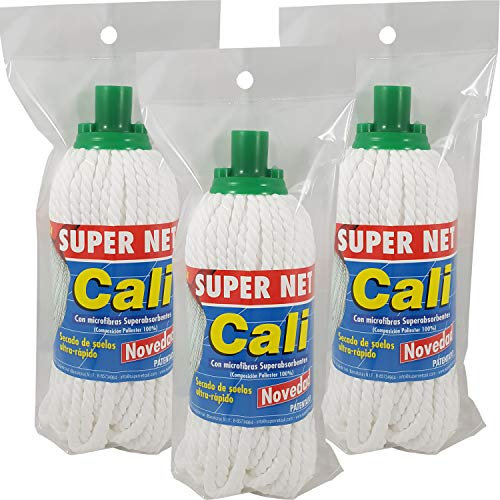 Fregona de Microfibras Super Net Cali. 150 Gramos. 3 Unidades.