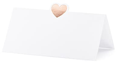 PartyDeco Tischkarten mit Herzen Namenskarten Namenstafeln Tischnummern Sitzkarten Sitzdekoration Namenstafeln Gästetische für Hochzeiten