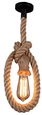 PETITES ECREVISSES Industrielles Hängeleuchte Pendelleuchte,Vintage Seil Hängelampe E27 Fassung Höhenverstellbar Dekor für Wohnzimmer Café Bar (1.5M)