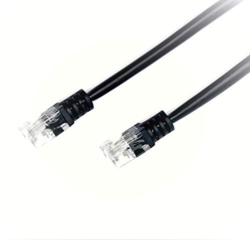 RGB Networks Ltd High Speed ADSL 2 + Cable Telephone Extension RJ11-RJ11 20m Cat5e BT Broadband gold plated connector Premium Quality (20m Black)