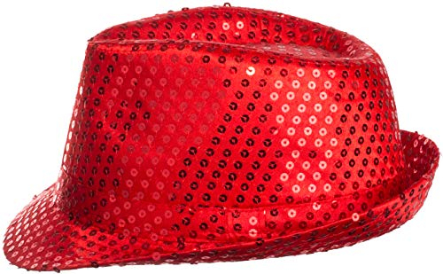 Brandsseller Paillettenhut Unisex Glitzerhut Partyhut Verkleidung Karneval Silvester - Rot
