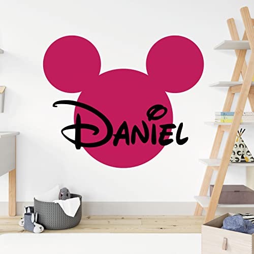 Mickey Mouse Silhouette Personalisierter Name – Disney-Aufkleber [Magenta]