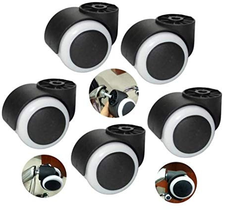 DWhui 50 Millimetri Mobili Caster Sostituzione Ruote piroettanti sedie a rotelle Foro Diametro 8mm Senza Stelo Muto Sedia Ufficio Caster Girevole da 360 Gradi Ruote for 5pcs casa mobili for Ufficio