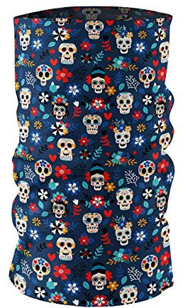Maskworld Schlauchschal Multifunktionstuch Halstuch Kopftuch - Dia de los Muertos - stylish - atmungsaktiv - elastisch - für alle Gelegenheiten