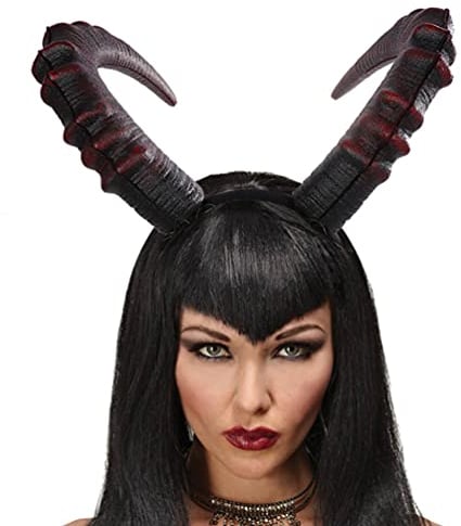 SOLUSTRE Halloween Dämon Hörner Stirnband OX Horn Gothic Steampunk Teufel Bull Hörner Kopfschmuck für Frauen Männer Mädchen Party Dekoration Cosplay Kostüm Verwenden