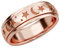 SHOP LC Spinner Ring für Damen und Herren, 925 Silber Angstring mit drehbarem Band, Fidget Ring mit Mond- und Sterngravur, in Roségold